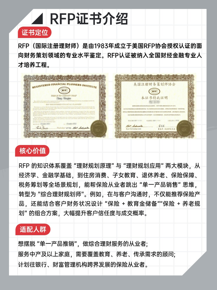报考核心规则_最新理财攻略_RFP认证价值